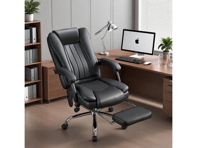 Massage Office Chair with Foot Rest,6 Points Vibration and Heat Ergonomic Executive Desk Chair for Heavy People,500lbs Big and Tall Office Chairs...