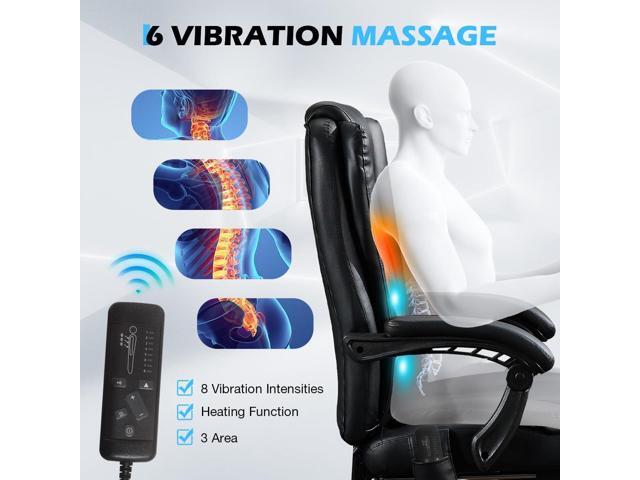 Massage Office Chair with Foot Rest,6 Points Vibration and Heat Ergonomic Executive Desk Chair for Heavy People,500lbs Big and Tall Office Chairs...