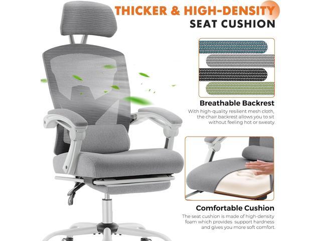 Sweetcrispy Office Computer Desk Chair with Footrest,Ergonomic High-Back Mesh Rolling Work Swivel Chairs with Wheels,Comfortable Lumbar...