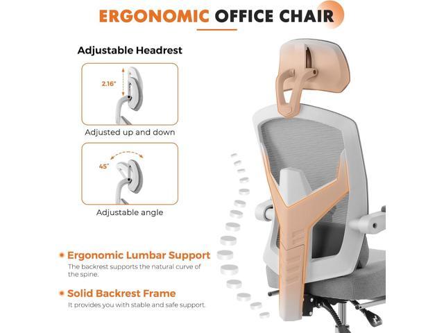 Sweetcrispy Office Computer Desk Chair with Footrest,Ergonomic High-Back Mesh Rolling Work Swivel Chairs with Wheels,Comfortable Lumbar...