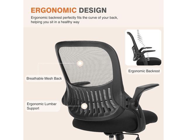 Sweetcrispy Office Computer Desk Chair, Ergonomic Mid-Back Mesh Rolling Work Swivel Task Chairs with Wheels, Comfortable Lumbar Support, Comfy...