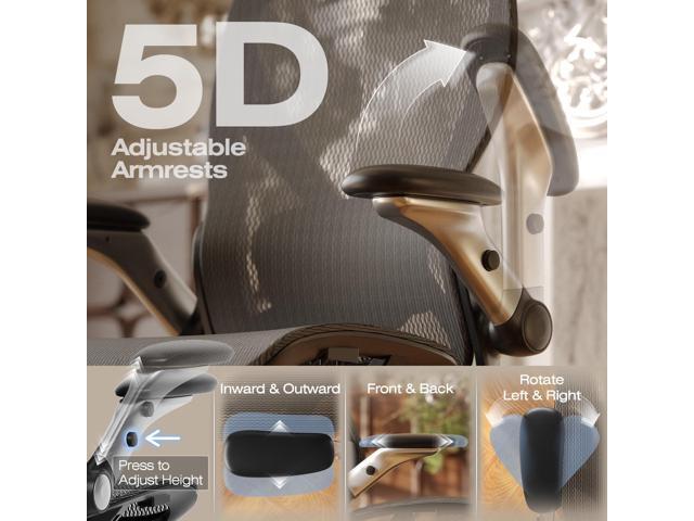 ELABEST X100 Ergonomic Office Chair with Footrest, Big and Tall Home Desk Chair with 5D Flip-Up Arms, Adjustable 3D Lumbar Support,High Back...