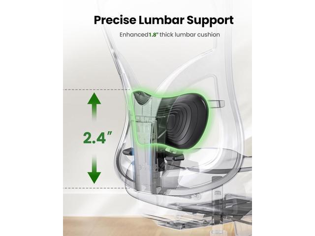 Marsail Ergonomic Office Chair Ergonomic Gaming Chair with Lumbar Support, 2D Headrest, Adjustable Armrests, Contoured Seat Cushion, Computer Desk...