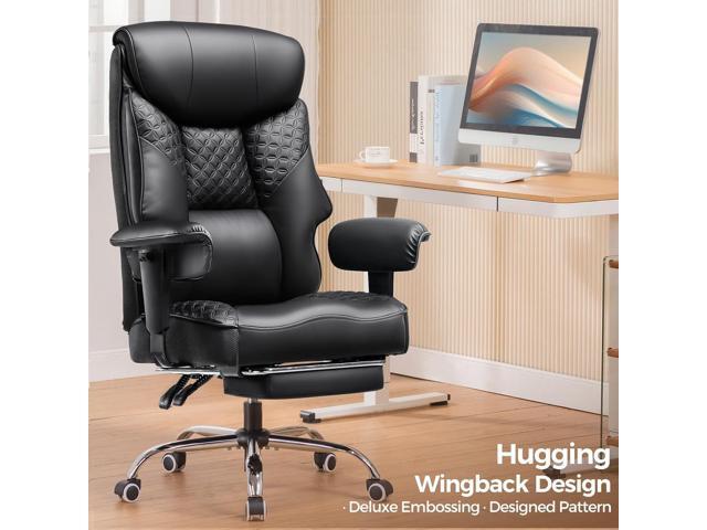 GTRACING Big and Tall Office Chair 400LBS Wide Ergonomic Gaming Chair with Deluxe Embossing Designed Leather with Foot Rest,150°Reclining...