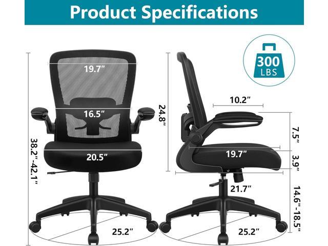 FelixKing Office Chair, Ergonomic Desk Chair Breathable Mesh Chairs Adjustable High Back Lumbar Support Flip-up Armrests, Executive Rolling Swivel...