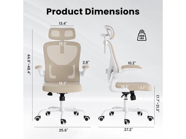 Soohow Ergonomic Office Chair, Office Mesh Desk Chair with Adjustable Lumbar Support Armrests, Comfy Computer Desk Chair with Headrest, for Home...