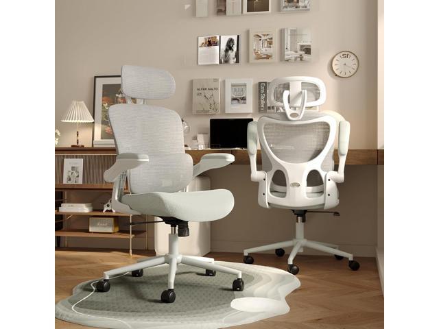 SUNNOW Ergonomic Office Chair, Comfy Mesh Desk Chair, High Back Computer Gaming Chairs with Adjustable Lumbar Support, Flip-Up Arms, Headrest, Tilt...