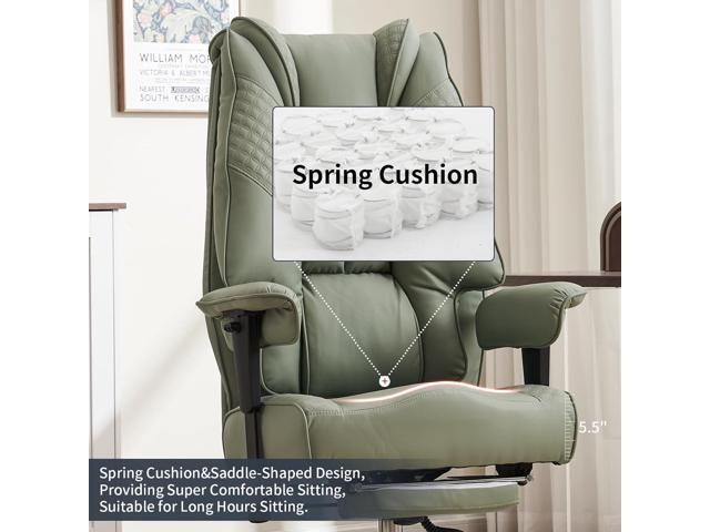 Big and Tall Office Chair 400lbs Wide Seat, Leather High Back Executive Office Chair with Foot Rest, Ergonomic Chairs Lumbar Support for Lower Back...