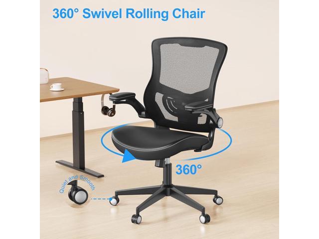 Office Chair Ergonomic Desk Chair 350lbs Comfy Mesh Computer Chair with Adjustable Lumbar Support Flip-up Armrests, Executive Rolling Swivel Comfy...