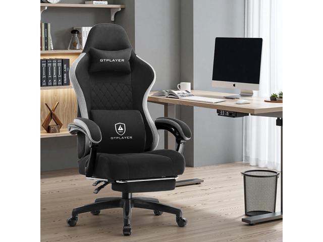 GTPLAYER Office Chair, Gaming Computer Desk Fabric Chair with Footrest, High Back Ergonomic Office Chair with Pocket Spring Lumbar Support and...