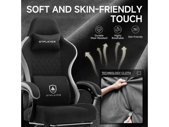 GTPLAYER Office Chair, Gaming Computer Desk Fabric Chair with Footrest, High Back Ergonomic Office Chair with Pocket Spring Lumbar Support and...