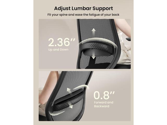 ProtoArc Ergonomic Office Chair EC200 High-Back Mesh Computer Chair with Lumbar Support, 3D Adjustable Headrest & Sliding Seat for 8+ Hour...