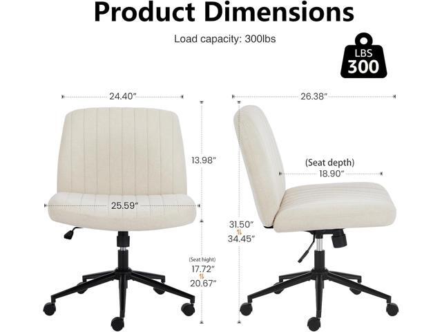 OLIXIS Criss Cross Chair with Wheels Wide Cross Legged Office Desk Vanity Chair Comfy Fabric Armless Adjustable Swivel for Home Computer Task...