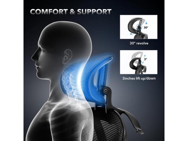 Ergonomic Mesh Office Chair Big and Tall Desk Chair Ergonomic Office Chair with Lumbar Support, Comfortable Computer & Gaming Chair, Black