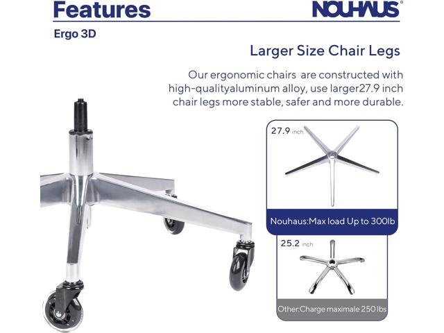 Nouhaus Ergo3D Ergonomic Office Chair Lumbar Support Mesh Office Chair with 4D Adjustable Armrest, Adjustable Headrest and Wheels, Mesh High Back...