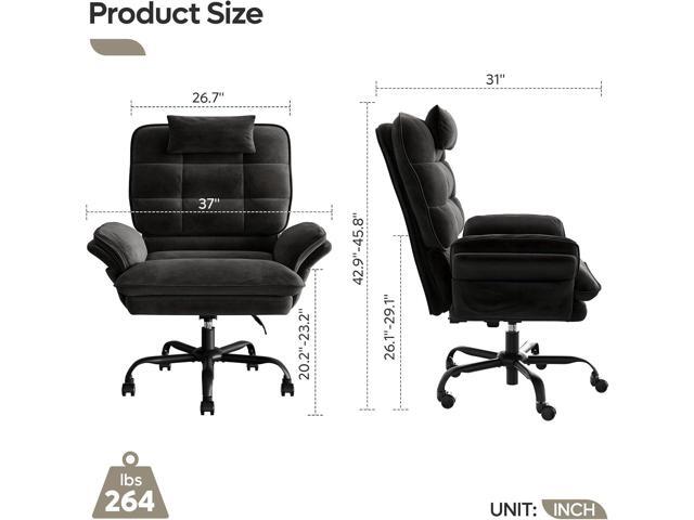 Bestier Cross Legged Office Chair, Criss Cross Chair with Adjustable Arms, 135° Reclining Velet Executive Chair with Wheels, Big and Tall Computer...