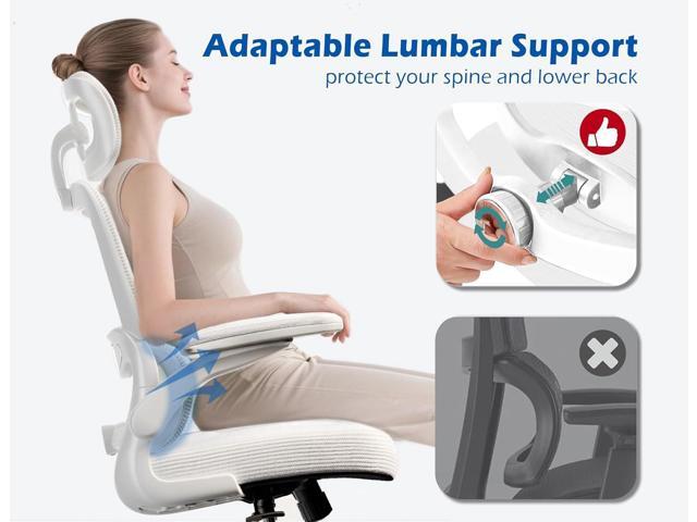 TRALT Ergonomic Office Chair - Desk Chair with Adjustable Headrest Lumbar Support Computer Chair - Mesh Comfy Chair with Flip-up Armrests - Gaming...