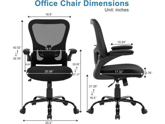 Office Chair Ergonomic Desk Chair Mesh Computer Home Office Desk Chair with Adjustable Lumbar Support Flip-up Armrests, 360 Swivel Comfy Task...