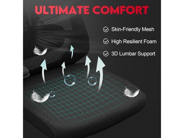 Ergonomic Office Chair - 400LB Comfy Desk Chairs with Headrest and Lumbar Back Support, Heavy Duty Mesh Computer Chairs with Wheels and Arms for...