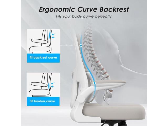 Soohow Office Chair, Mesh Ergonomic Office Chair with Lumbar Support, Comfy Computer Desk Chair with Flip Armrest Rolling Wheels for Home Study...