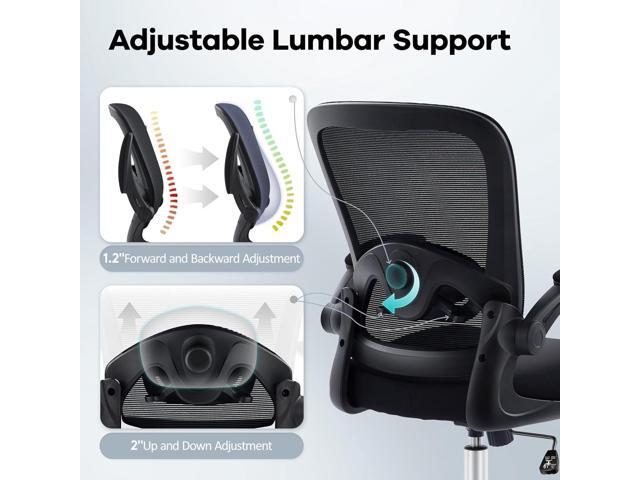 Office Chair,Ergonomic Desk Chair with Adjustable Lumbar Support, Mesh High Back Computer Chair with Flip-up Armrests,Rocking Tilt Rolling Swivel...