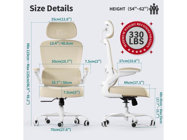 TRALT Office Chair Ergonomic Desk Chair, 330 LBS Home Mesh Office Desk Chairs with Wheels, Comfortable Gaming Chair, High Back Office Chair for...