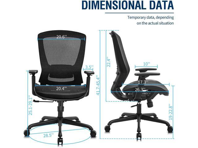 ELABEST Mesh Office Chair,Ergonomic Computer Desk Chair,Sturdy Task Chair- Adjustable Lumbar Support & Armrests,Tilt Function,Comfort Wide...
