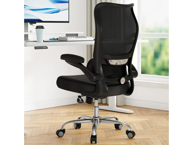 TRALT Ergonomic Office Chair - Desk Chair with Wave High Back Adjustable Lumbar Support Computer Chair - Gaming Chairs Mesh Backrest and PU Leather...
