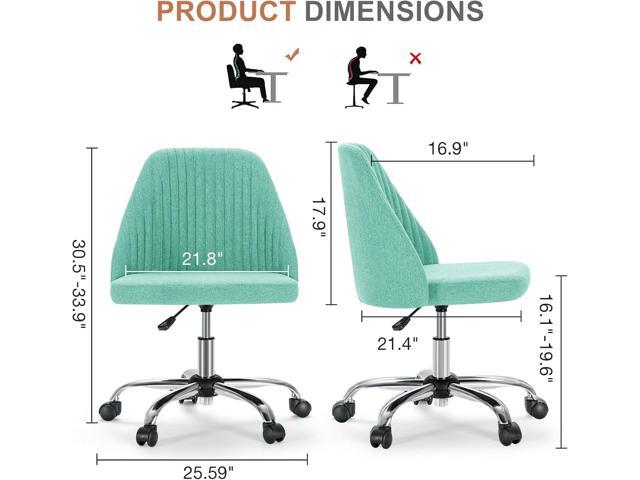 DUMOS Office Chair, Comfy Desk Chair Roliing Vanity Swivel Task Chairs with Wheels, Wide Seating Armless Height Adjustable Computer Chairs for...