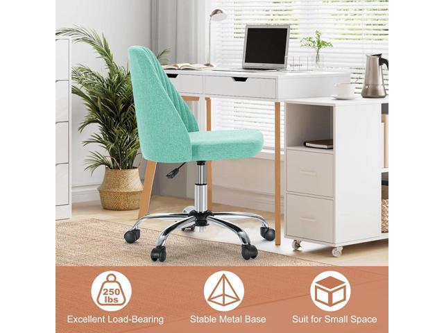 DUMOS Office Chair, Comfy Desk Chair Roliing Vanity Swivel Task Chairs with Wheels, Wide Seating Armless Height Adjustable Computer Chairs for...