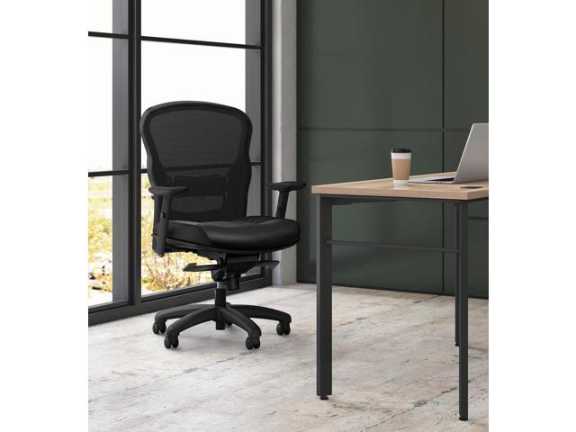 HON Wave High Back Leather Ergonomic Office Chair Lumbar Support with Adjustable Arms, Breathable Mesh Ergonomic Desk Seat for Computers, Office,...
