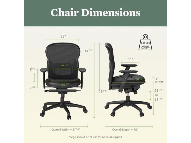 HON Wave High Back Leather Ergonomic Office Chair Lumbar Support with Adjustable Arms, Breathable Mesh Ergonomic Desk Seat for Computers, Office,...