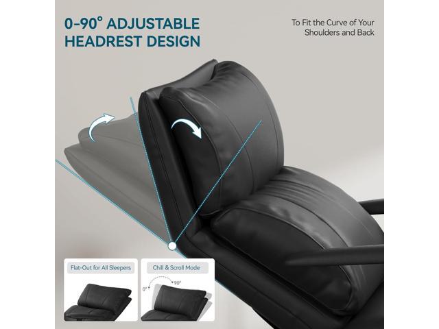 Reclining Office Chair with Adjustable Headrest and Footrest, 170° Ergonomic Comfortable Office Chair Zero Gravity, Leather Executive Home Office...