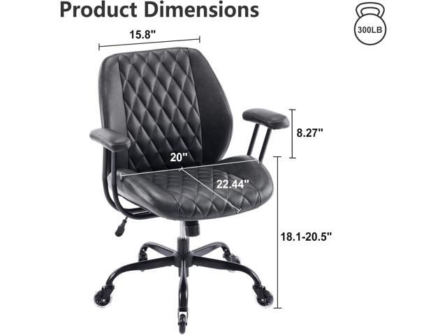 YFO Home Office Desk Chair Office Rubber Casters Ergonomic Computer Chair with Lumbar Support Adjustable Height Rolling Swivel Executive Task...