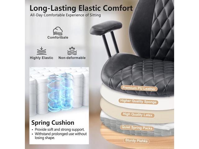 YFO Home Office Desk Chair Office Rubber Casters Ergonomic Computer Chair with Lumbar Support Adjustable Height Rolling Swivel Executive Task...