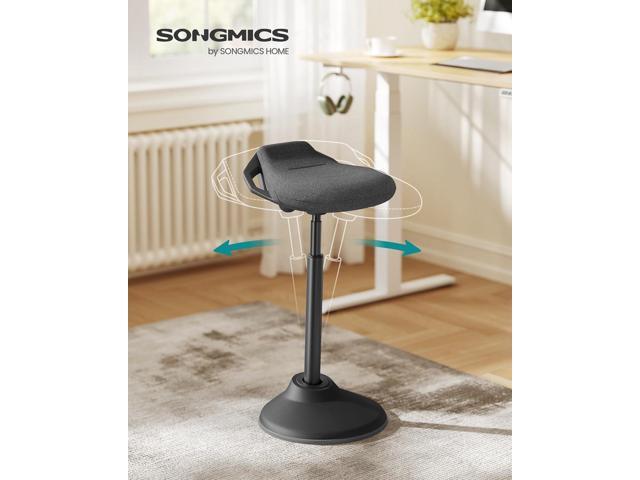 SONGMICS Standing Desk Chair, Adjustable Ergonomic Wobble Stool, 23.6-33.3 Inches Drafting Chair, Swivel Sitting Balance Stool, Fabric Upholstery,...