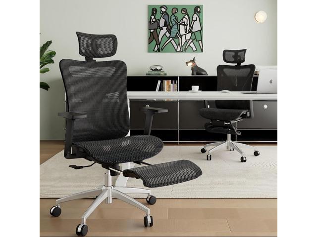 GABRYLLY Ergonomic Office Chair with Footrest, 135° Reclining Desk Chair with Adjustable Lumbar Support,3D Armrest,Headrest & Large Steel Base,...