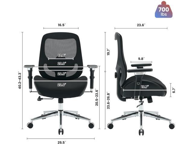 BOSMILLER 700lbs Big and Tall Office Chair with Wide Thick Seat Cushion for Sitting All Day,Ergonomic Mesh Desk Chair with Adjustable Lumbar...