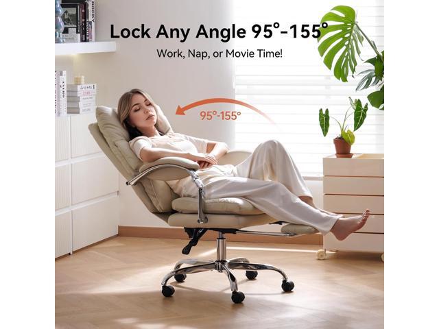LEAGOO Office Chair with Foot Rest, Ergonomic Executive Office Chair with Arms, Reclining High Back PU Leather Comfy Swivel Computer Desk Chairs...