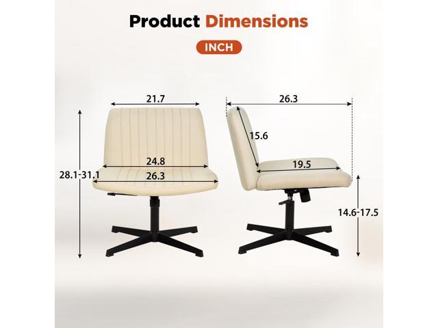 PayLessHere Criss Cross Chair,Armless Cross Legged Office Chair,Wide Comfty Desk Chair with No Wheels Modern Height Adjustable,Swivel Fabric Vanity...