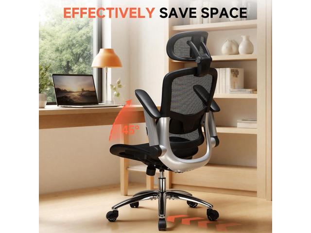 GTPLAYER Big and Tall Ergonomic Mesh Office Chair, High Back Home Desk Chair Computer Gaming Chair with Headrest, Flip-Up Arms, 90-125° Tilt Lock...