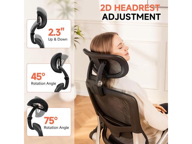 GTPLAYER Big and Tall Ergonomic Mesh Office Chair, High Back Home Desk Chair Computer Gaming Chair with Headrest, Flip-Up Arms, 90-125° Tilt Lock...