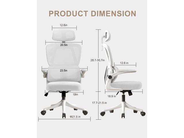 Office Chair Mesh Desk Chair, Ergonomic High-Back Rolling Gaming Work Chairs with Wheels and Adjustable Headrests,Comfortable Flip-up Arms for...
