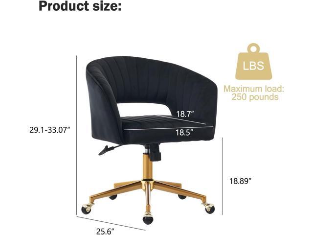 Nrizc Velvet Office Desk Chair, Upholstered Home Office Desk Chairs with Adjustable Swivel Wheels, Ergonomic Office Chair for Living Room, Bedroom,...