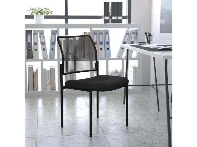 Flash Furniture Jana Comfort Black Mesh Stackable Steel Side Chair