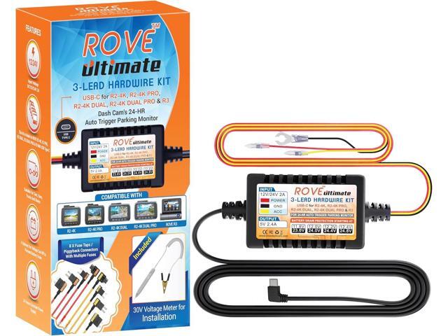 ROVE Ultimate Dash Cam Hardwire Kit with USB-C Port for R2-4K, R2-4K PRO, R2-4K Dual, R2-4K Dual PRO, and R3 Dash Camera Models, 24Hr Parking...