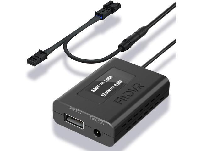 Dash Camera Power Adapter (3-Pin) for Audi Volkswagen Porsche, Connects to Rain Sensor, LED Display USB Power Source, Easy to Install, 5V 12V...