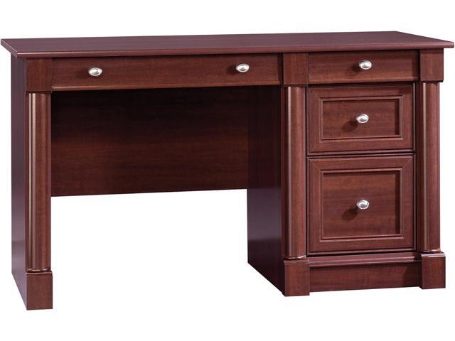 Sauder Palladia Computer Desk with Drawers, Home Office Desk with File Cabinet Storage Drawer, Cable Management, Keyboard Tray, in Select Cherry...