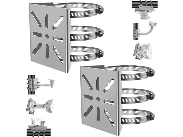 2pcs Universal Wall Mounting Bracket with 6 Loops, Stainless Steel Vertical Pole Mount Adapter for CCTV Security Camera PTZ Dome Indoor Outdoor AP...