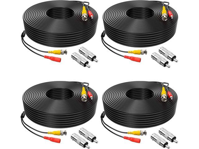 ABLEGRID 4 Pack 100ft bnc Video Power Cable Security Camera Cable Wire Cord for CCTV dvr Surveillance System (Included 2X BNC to RCA connectors...